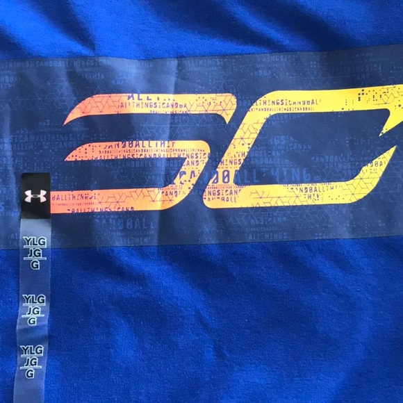 UNDER ARMOUR BOYS SIZE YLG SC30 LOGO TEE - Picture 4 of 6